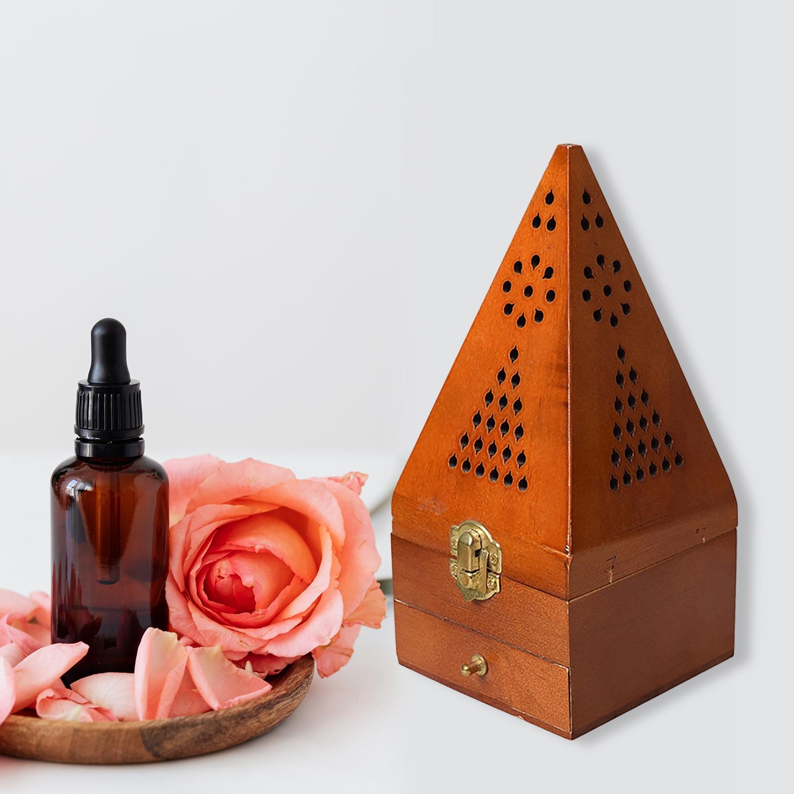 Home Fragrance Gift Box - ที่ใส่ธูปไม้ทรงกรวย ทำมือ พร้อมที่รองเถ้า กล่องไม้ ของขวัญขึ้นบ้านใหม่ สไตล์เรียบง่าย