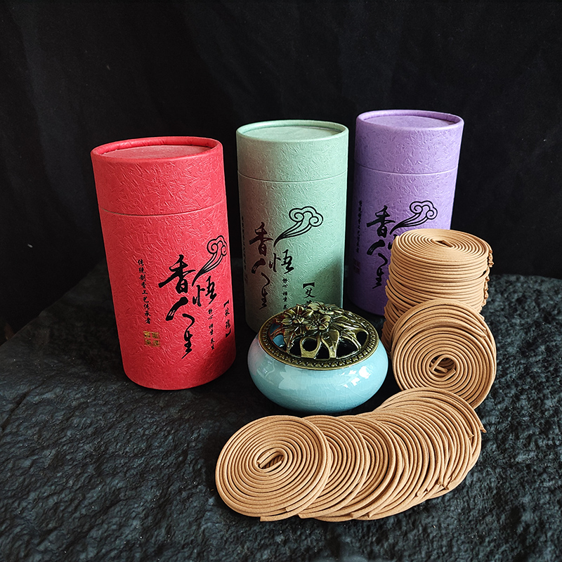 Home Fragrance Gift Box - 120 แผ่น/กล่องไม้จันทน์ธรรมชาติ Lavender COIL ธูปน้ํามันหอมระเหยพระพุทธรูปโยคะธูปในร่ม Burning