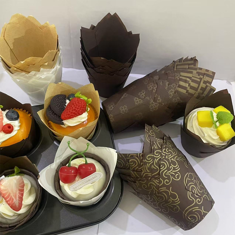 Home Fragrance Accessories - ถ้วยกระดาษเค้กทิวลิป 50 ชิ้น/100 ชิ้น/200 ชิ้น ถ้วยอบขนมทนความร้อนและกันน้ำมัน