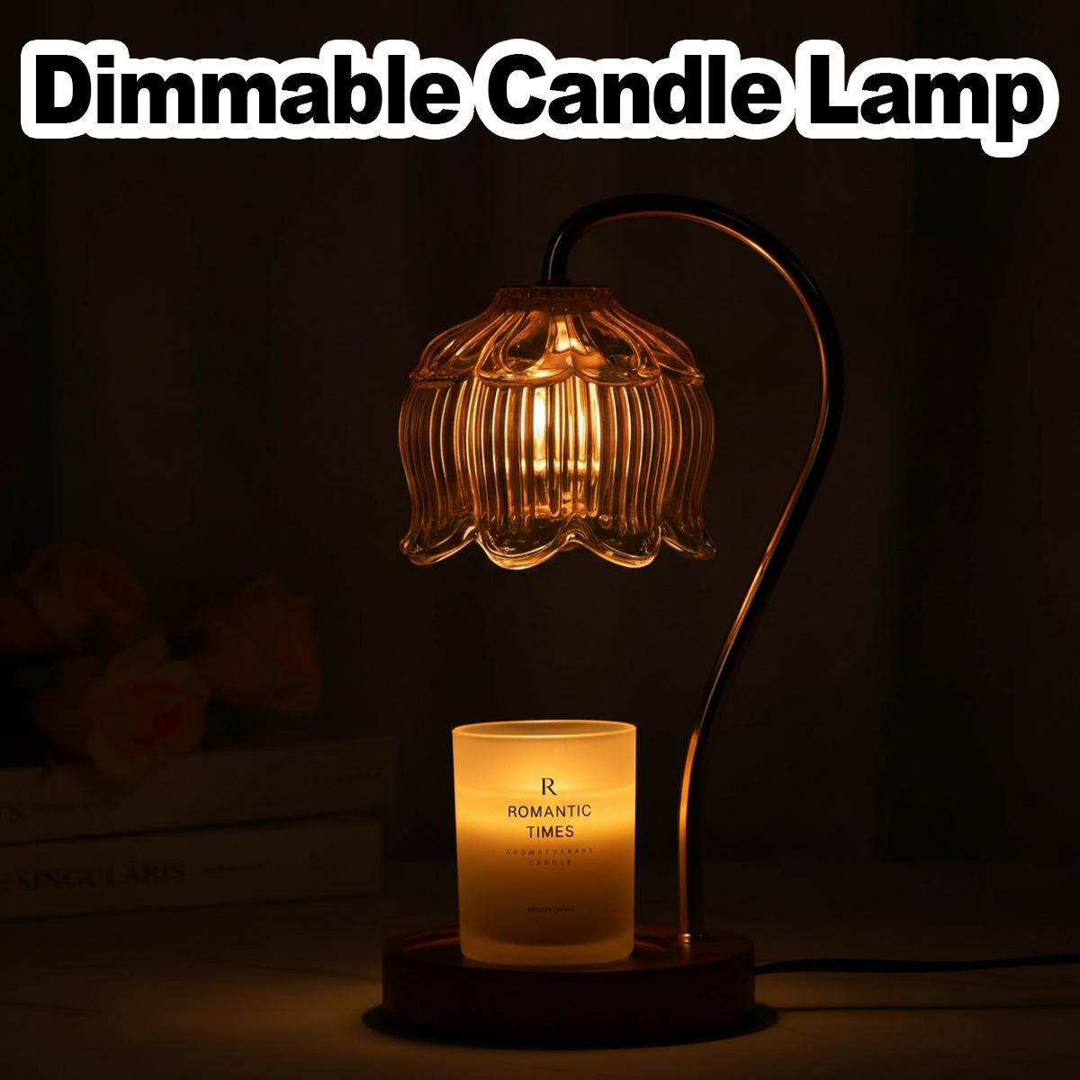 Home Fragrance Lamp - โคมไฟอุ่นเทียนพร้อมตัวตั้งเวลา โคมไฟรูปดอกบัว เครื่องอุ่นเทียนหอมแบบเสียบปลั๊ก ปรับความสว่างได้ ใช้ตกแต่งบ้าน ห้องน้ำ