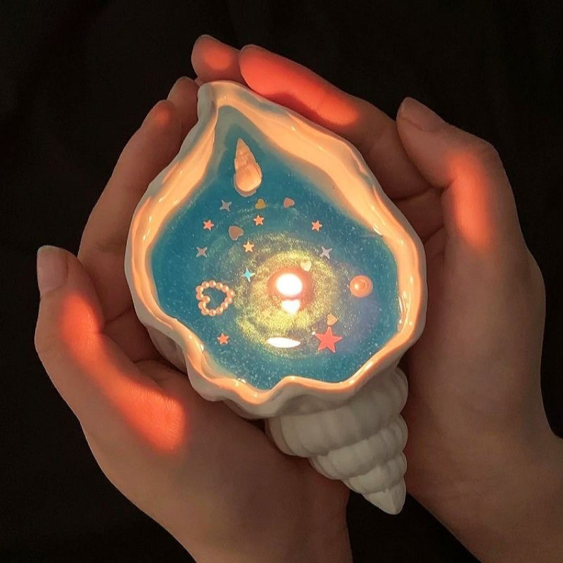 Home Fragrance Lamp - เทียนหอมอโรมาแบบก้อนแข็ง, เทียนรูปเปลือกหอยดีไซน์สร้างสรรค์, น้ำหอมปรับอากาศบ้านติดทนนาน, ของตกแต่งบ้านด้วยสารปรับอากาศจากธรรมชาติ