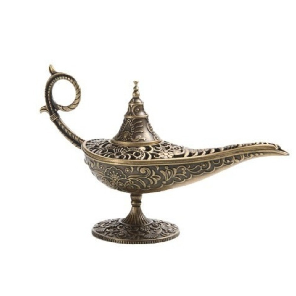 Home Fragrance Lamp - เตาเผากำยานสไตล์โบราณ ทนทาน ทำจากโลหะ ช่วยฟอกอากาศ โคมไฟอัลลาดิน ของขวัญ