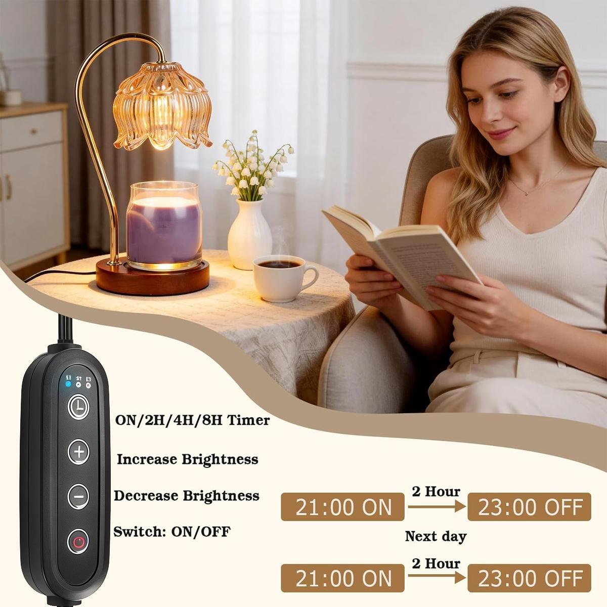 โคมไฟอุ่นเทียนพร้อมตัวตั้งเวลา - Home Fragrance Lamp บทวิจารณ์และราคา